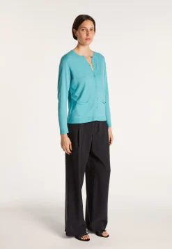 Montagut Vestes Et Cardigans-Cardigan en laine et viscose - Athènes 04-Bleu clair