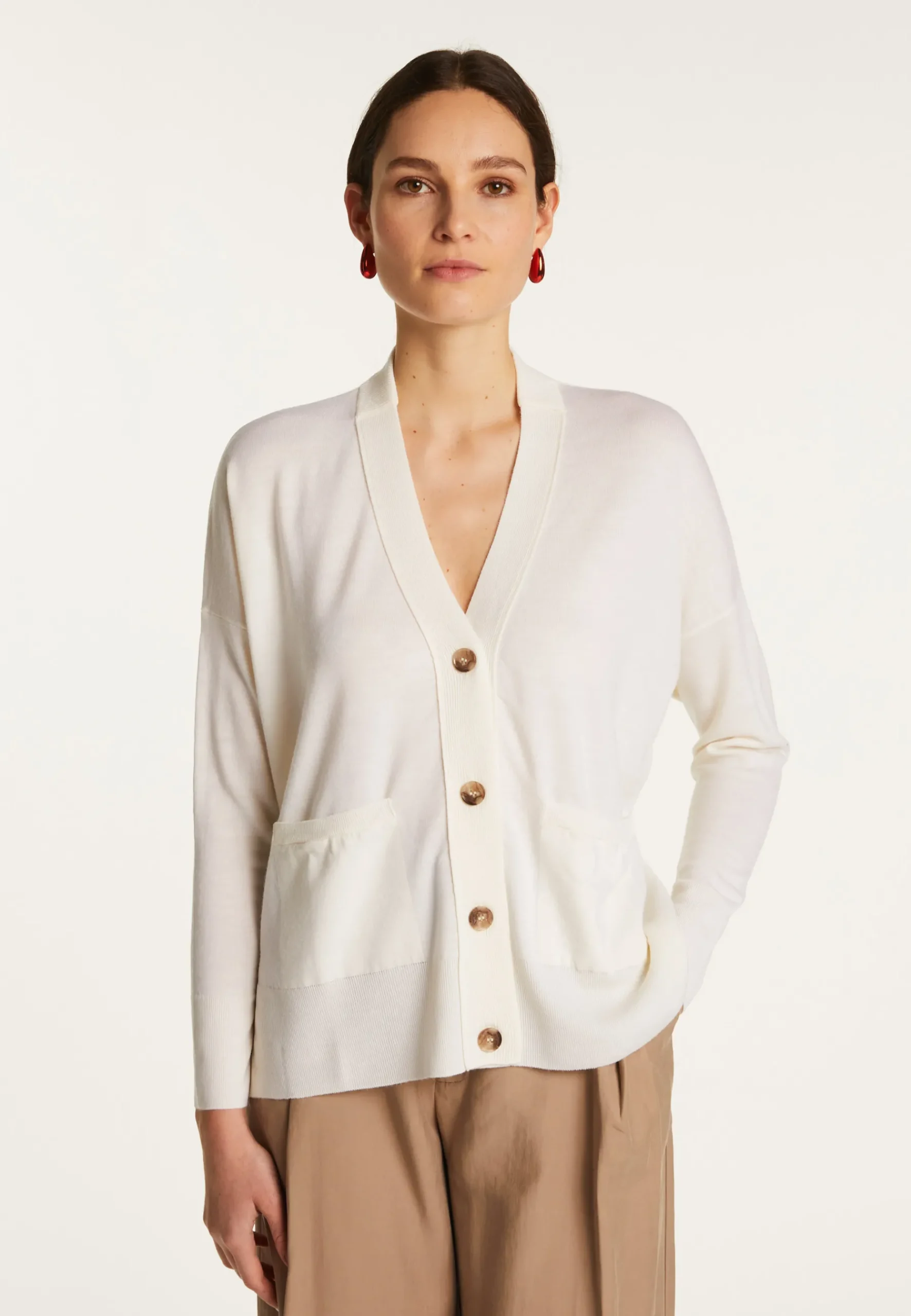 Montagut Vestes Et Cardigans-Cardigan en laine mérinos - Ariella 82-Ecru