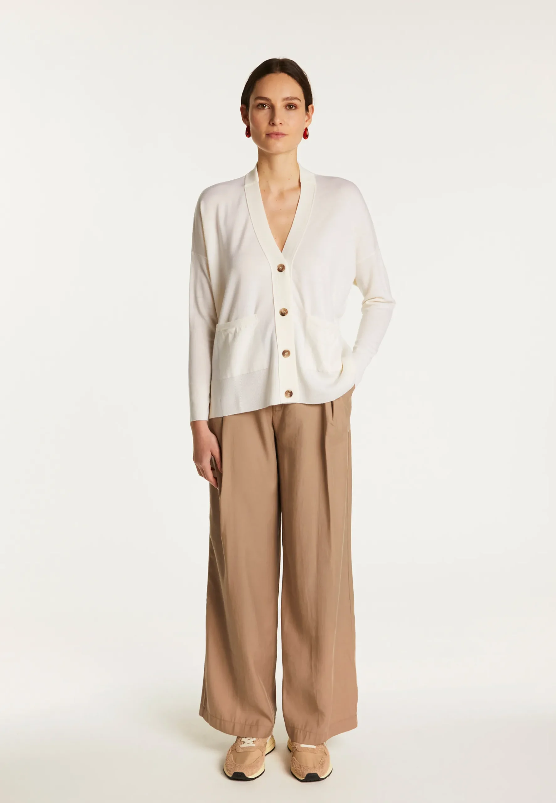 Montagut Vestes Et Cardigans-Cardigan en laine mérinos - Ariella 82-Ecru