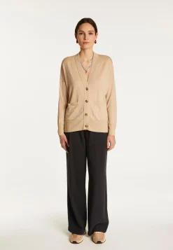 Montagut Vestes Et Cardigans-Cardigan en laine mérinos - Ariella 13-Beige moyen