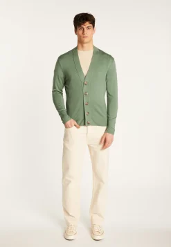 Montagut Vestes Et Cardigans-Cardigan en laine mérinos - Eugéne 83-Kaki