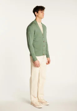 Montagut Vestes Et Cardigans-Cardigan en laine mérinos - Eugéne 83-Kaki