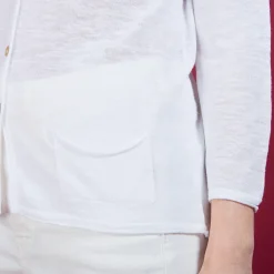 Montagut Vestes Et Cardigans-Cardigan en lin flammé - Bao 11-Gris clair