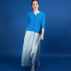 Montagut Vestes Et Cardigans-Cardigan femme en viscose crepe - Boubou 49-Turquoise