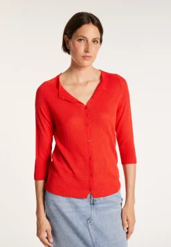Montagut Vestes Et Cardigans-Cardigan femme en viscose crepe - Boubou 52-Rouge