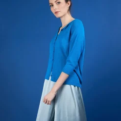 Montagut Vestes Et Cardigans-Cardigan femme en viscose crepe - Boubou 49-Turquoise