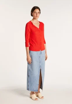 Montagut Vestes Et Cardigans-Cardigan femme en viscose crepe - Boubou 52-Rouge