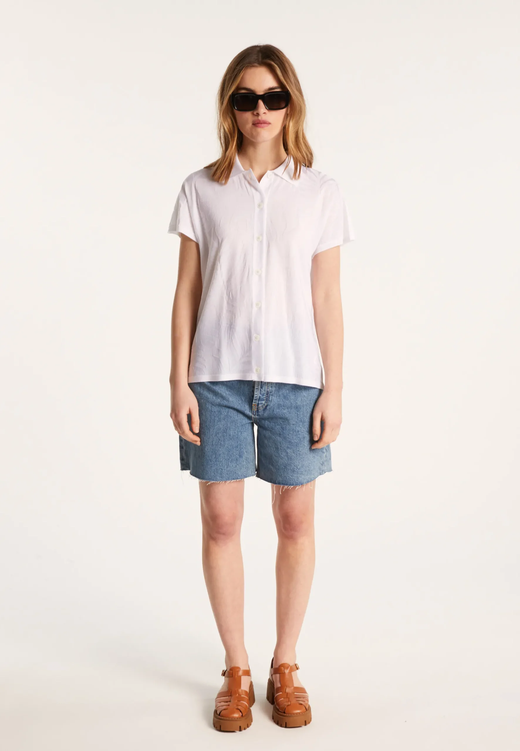 Montagut Chemisiers Et Polos-Chemise à motifs en Fil Lumière - Léontine 02-Blanc