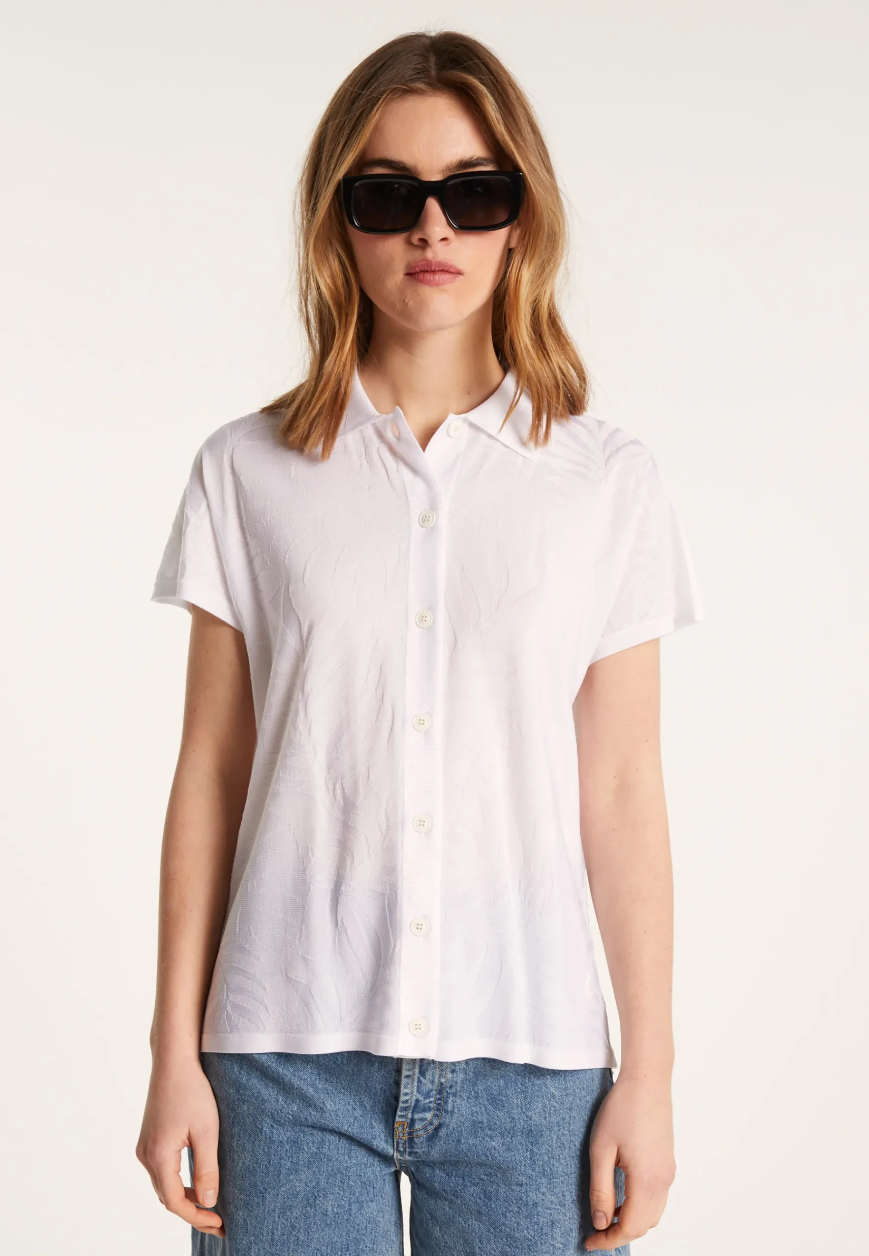 Montagut Chemisiers Et Polos-Chemise à motifs en Fil Lumière - Léontine 02-Blanc