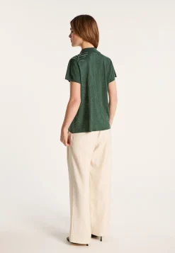 Montagut Chemisiers Et Polos-Chemise à motifs en Fil Lumière - Léontine 21-Vert foncé