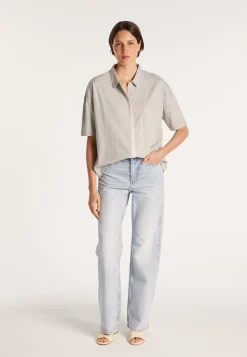 Montagut Chemisiers Et Polos-Chemise ample en coton - Myosotis 09-Gris moyen