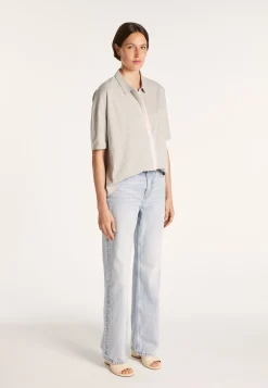 Montagut Chemisiers Et Polos-Chemise ample en coton - Myosotis 09-Gris moyen