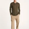 Montagut Chemises-Chemise boutonnée en lin flammé - Blason 83-Kaki