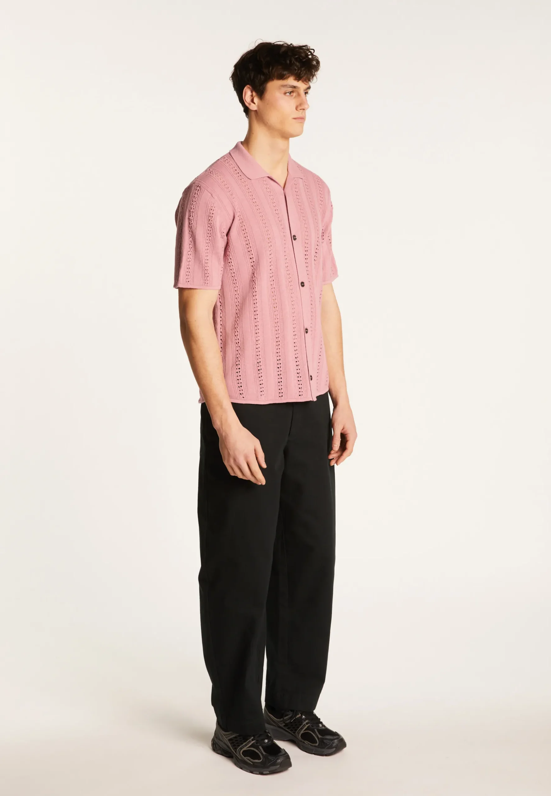 Montagut Chemises-Chemise en coton ajourée - Miguel 24-Rose clair