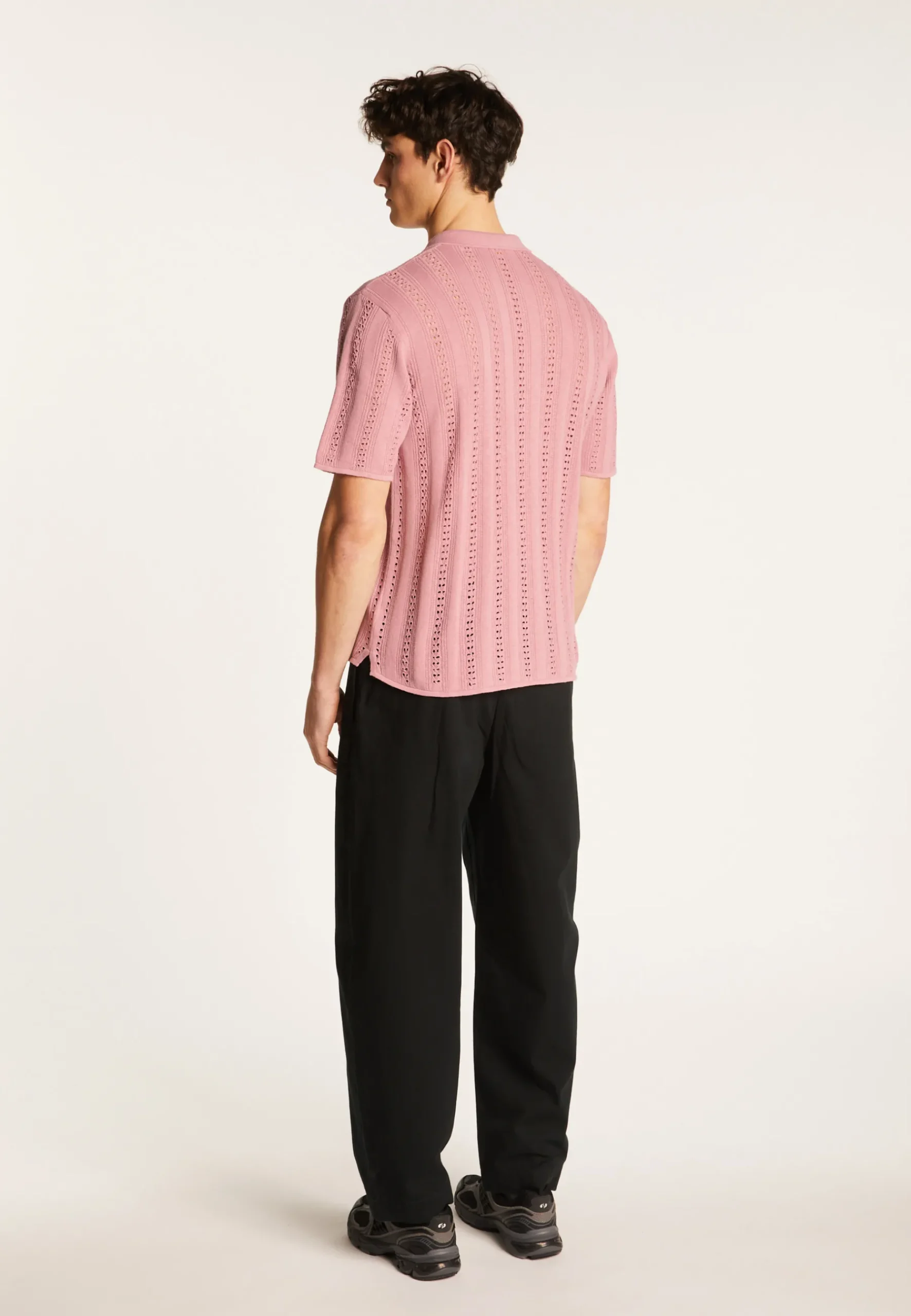 Montagut Chemises-Chemise en coton ajourée - Miguel 24-Rose clair