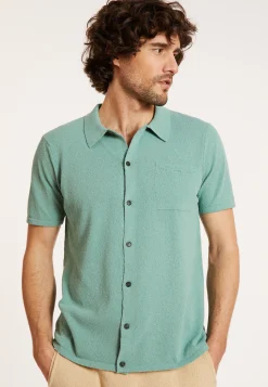 Montagut Chemises-Chemise en coton brossé - Dominique 94-Vert amande