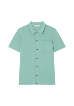 Montagut Chemises-Chemise en coton brossé - Dominique 94-Vert amande