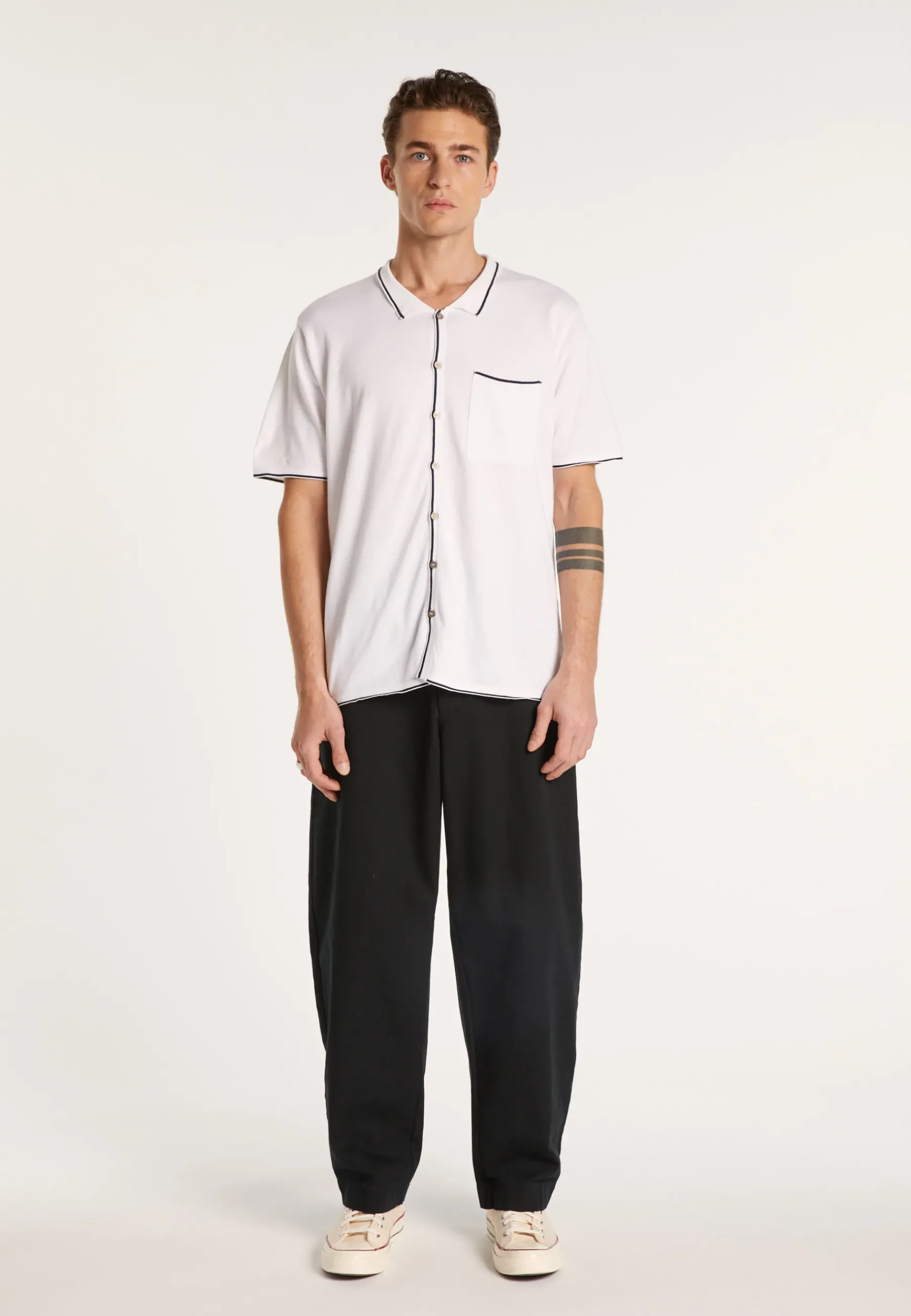 Montagut Chemises-Chemise en coton manches courtes - Lilian 02-Blanc