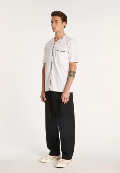 Montagut Chemises-Chemise en coton manches courtes - Lilian 02-Blanc