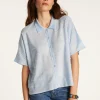 Montagut Chemisiers Et Polos-Chemise en fil lumière - Donatella 77-Bleu ciel