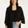 Montagut Chemisiers Et Polos-Chemise en fil lumière - Doria 01-Noir
