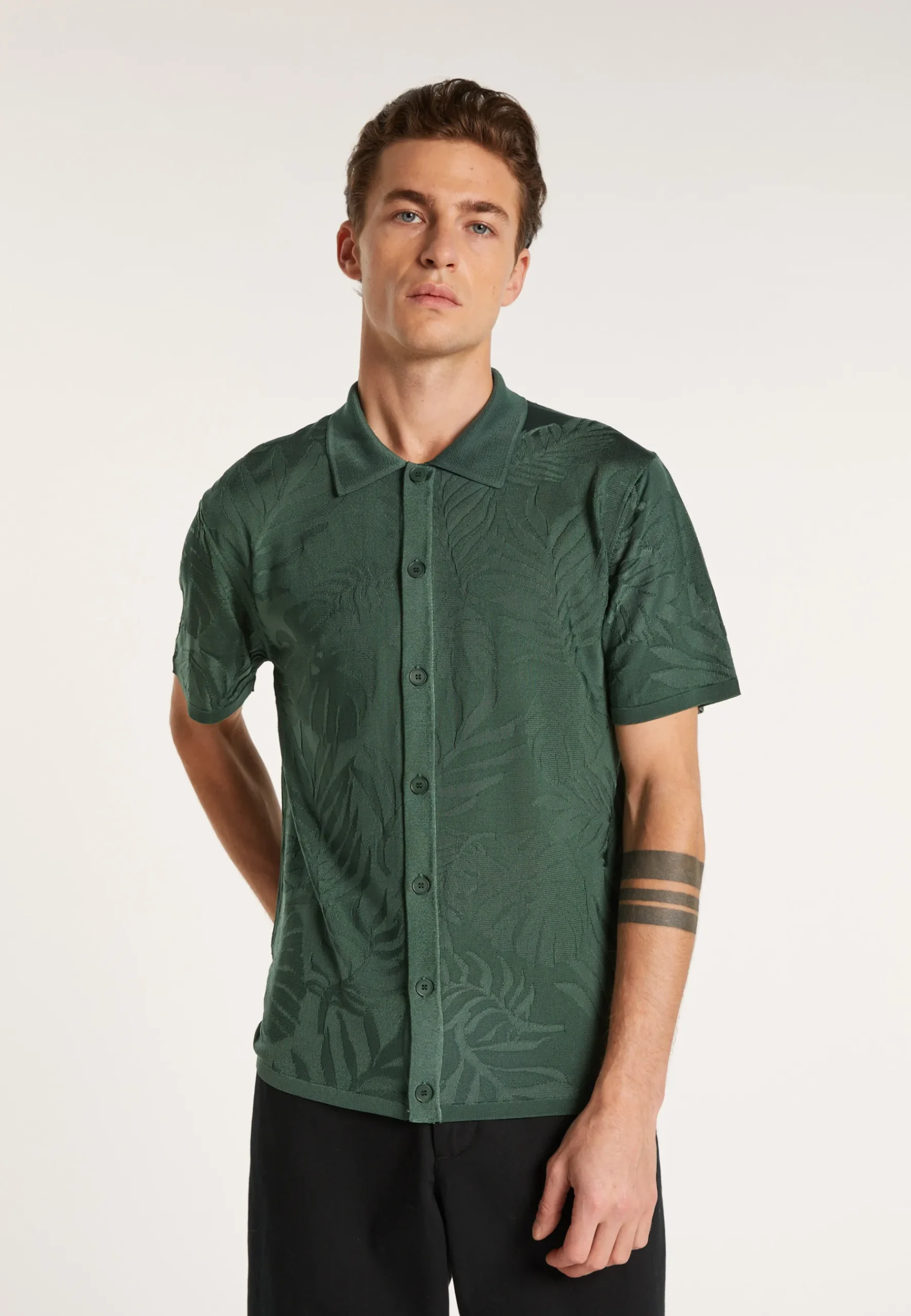 Montagut Le Fil Lumière®-Chemise en Fil Lumière à motifs - Ivyck 21-Vert foncé