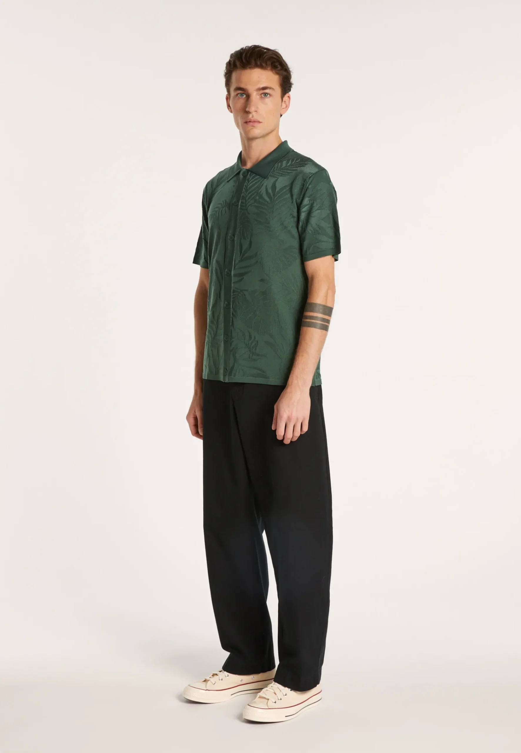 Montagut Le Fil Lumière®-Chemise en Fil Lumière à motifs - Ivyck 21-Vert foncé