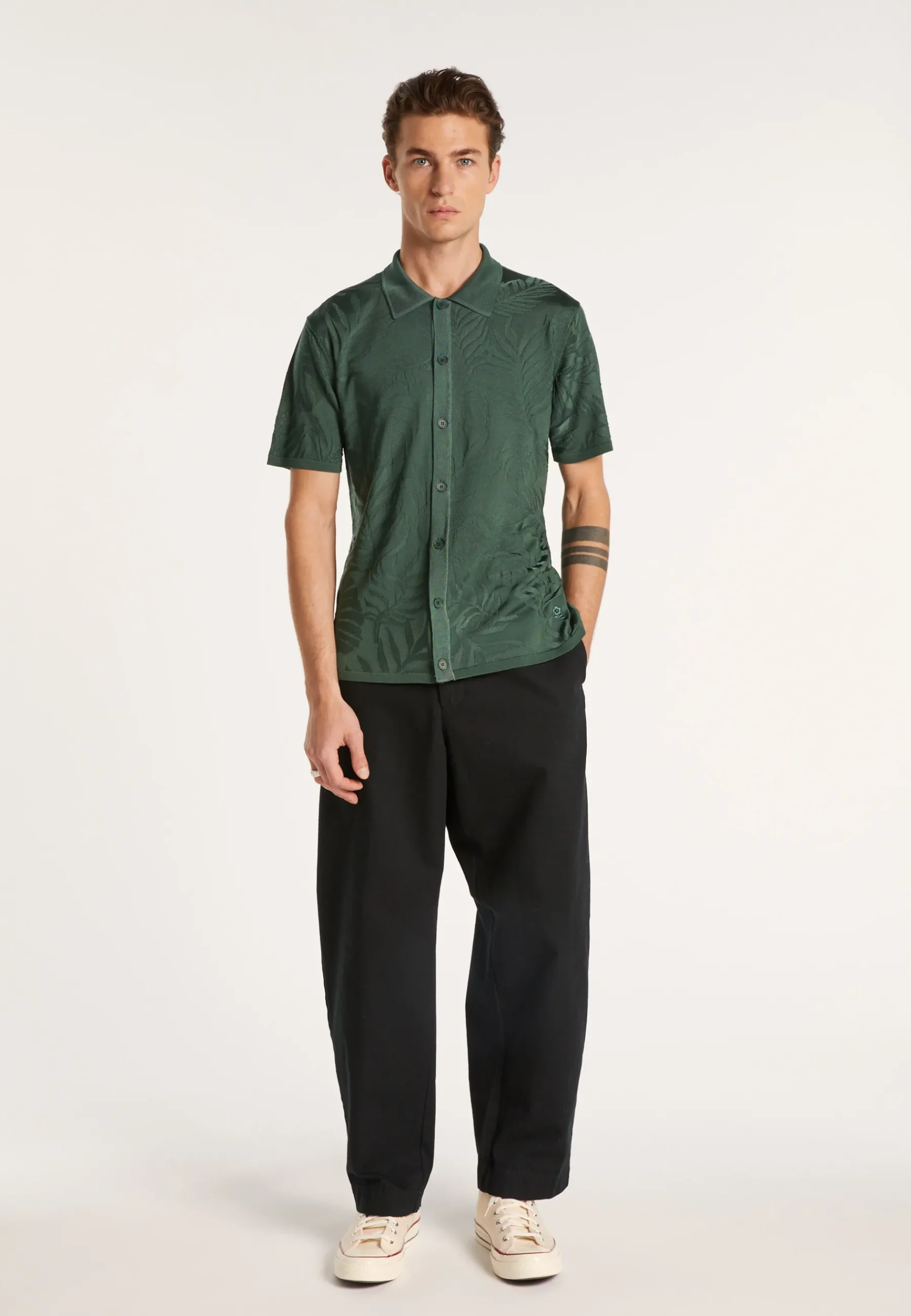 Montagut Le Fil Lumière®-Chemise en Fil Lumière à motifs - Ivyck 21-Vert foncé