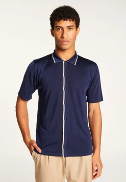 Montagut Chemises-Chemise en Fil lumière - Roman 75-Bleu nuit