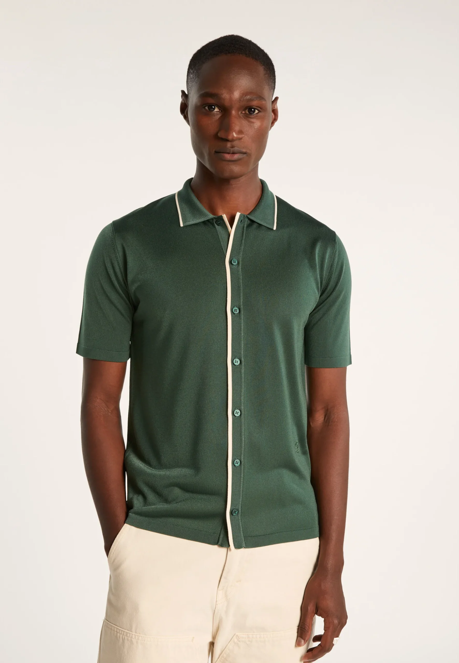 Montagut Le Fil Lumière® | Le Fil Lumière®-Chemise en Fil lumière - Roman 22-Vert moyen