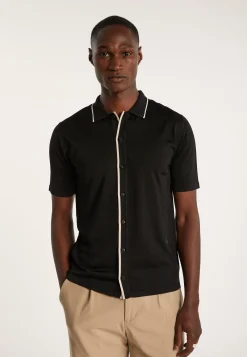 Montagut Chemises-Chemise en Fil lumière - Roman 01-Noir
