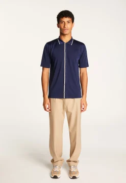 Montagut Chemises-Chemise en Fil lumière - Roman 75-Bleu nuit