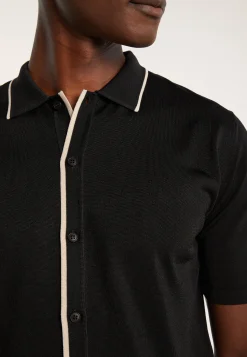 Montagut Chemises-Chemise en Fil lumière - Roman 01-Noir