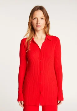 Montagut Vestes Et Cardigans-Chemise en laine mélangée - Reda 52-Rouge