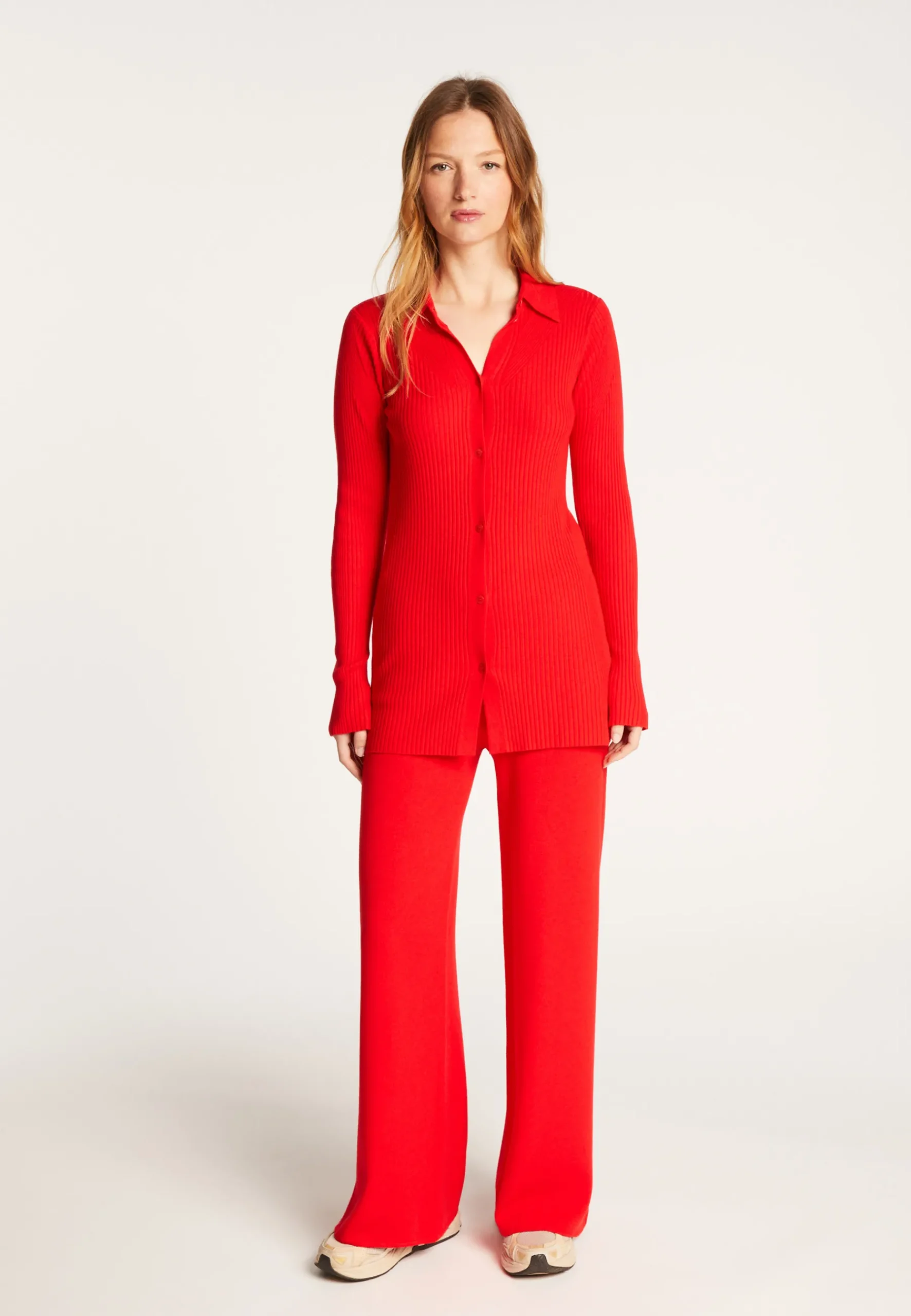 Montagut Vestes Et Cardigans-Chemise en laine mélangée - Reda 52-Rouge