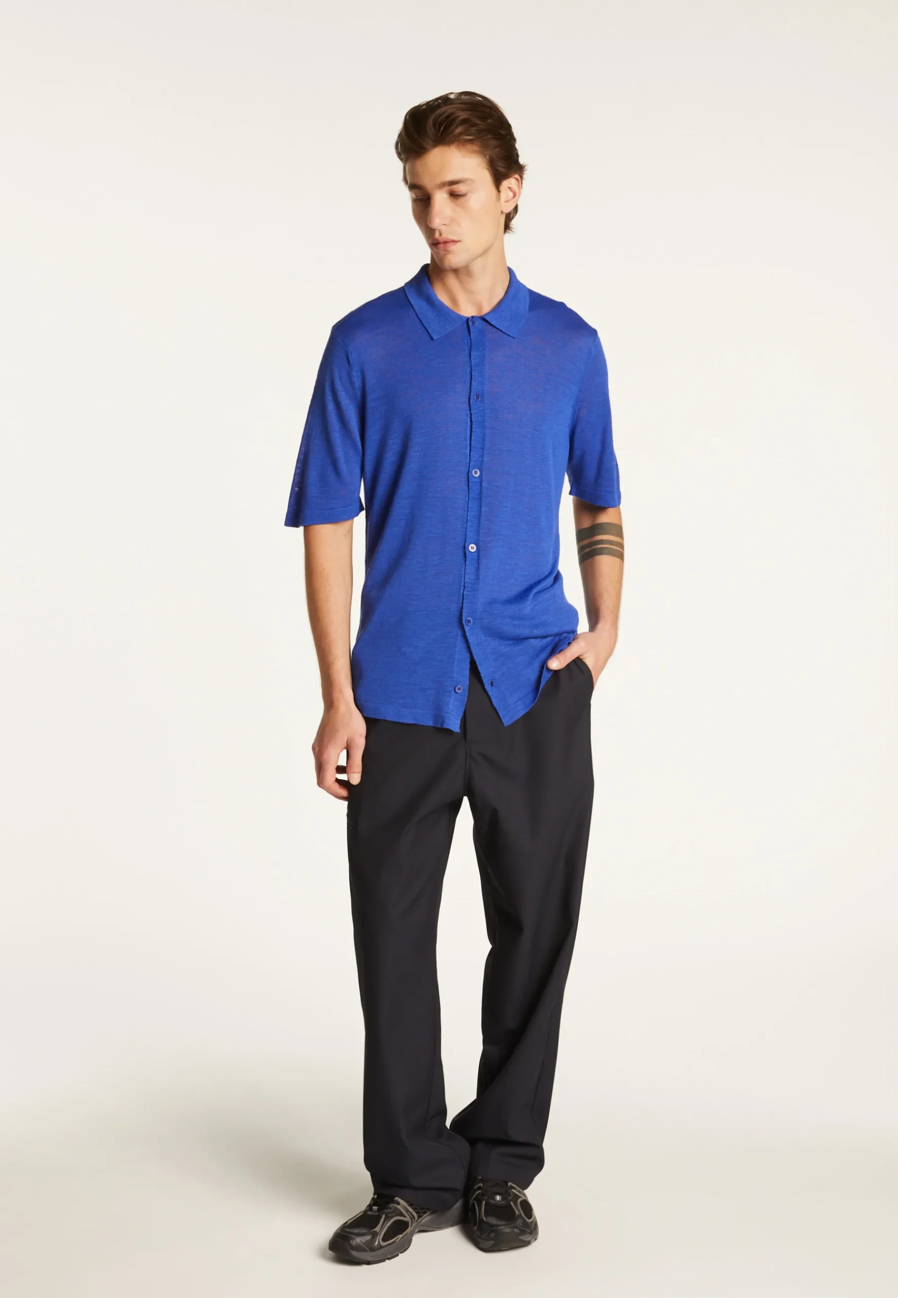Montagut Chemises-Chemise en laine mélangée - Mirko 48-Bleu roi