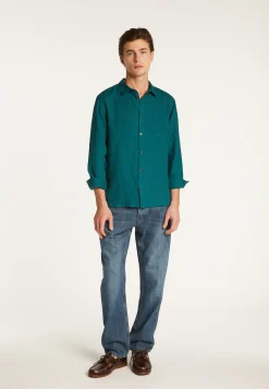Montagut Chemises-Chemise en lin - Denver 93-Emeraude