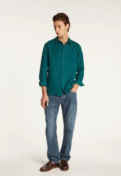 Montagut Chemises-Chemise en lin - Denver 93-Emeraude