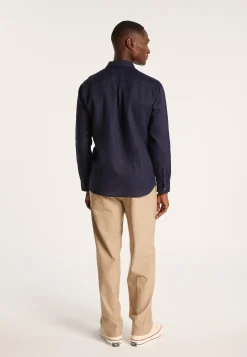 Montagut Chemises-Chemise en lin - Denver 05-Bleu marine