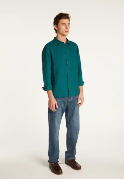 Montagut Chemises-Chemise en lin - Denver 93-Emeraude