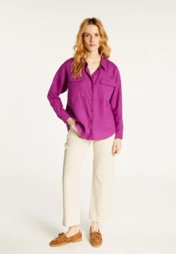 Montagut Chemisiers Et Polos-Chemise en lin - Tonya 16-Violet clair