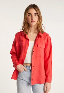 Montagut Chemisiers Et Polos-Chemise en lin - Tonya 52-Rouge
