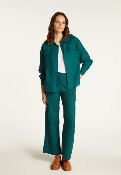 Montagut Chemisiers Et Polos-Chemise en lin - Tonya 93-Emeraude
