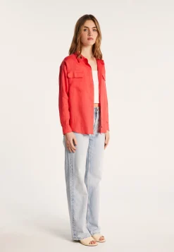 Montagut Chemisiers Et Polos-Chemise en lin - Tonya 52-Rouge