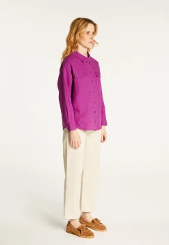 Montagut Chemisiers Et Polos-Chemise en lin - Tonya 16-Violet clair