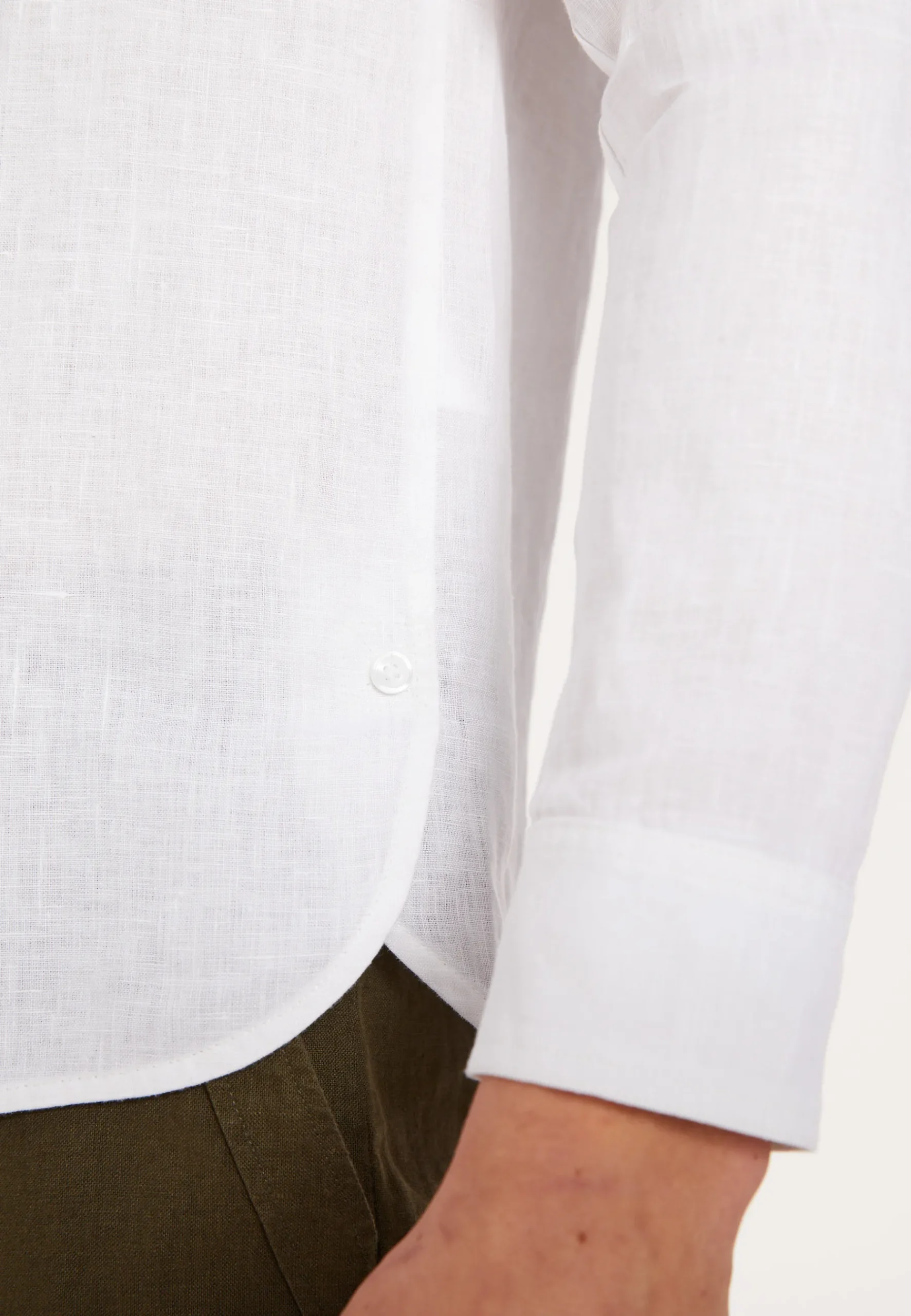 Montagut Chemises-Chemise en lin col tunisien - Dean 02-Blanc