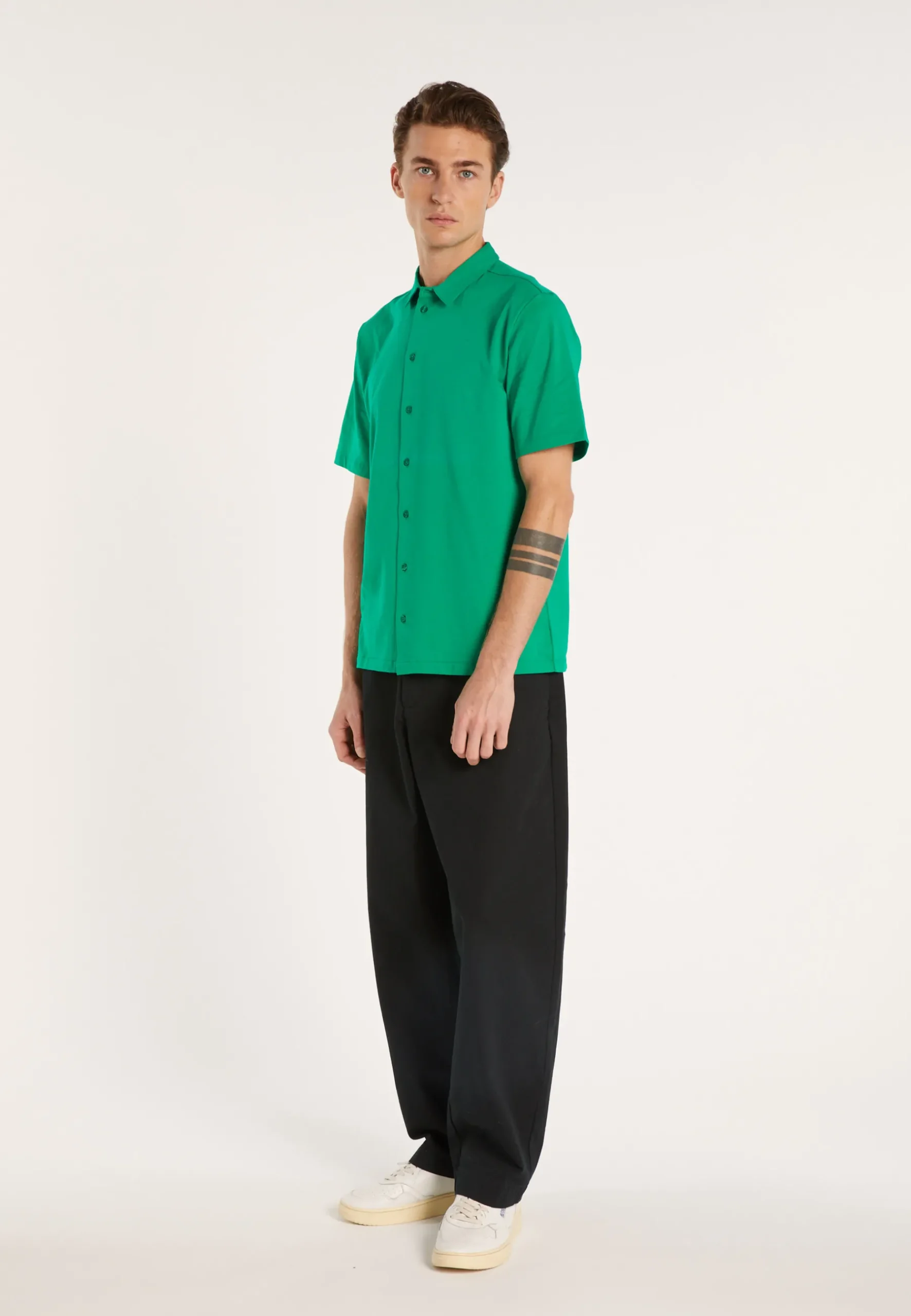 Montagut Chemises-Chemise manches courtes en coton - Laurier 22-Vert moyen