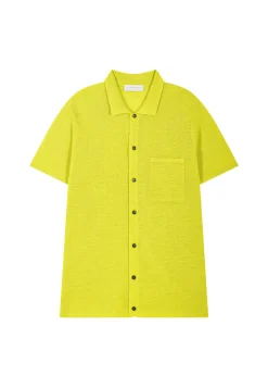 Montagut Chemises-Chemise manches courtes en lin flammé - Icarus 90-Vert anis