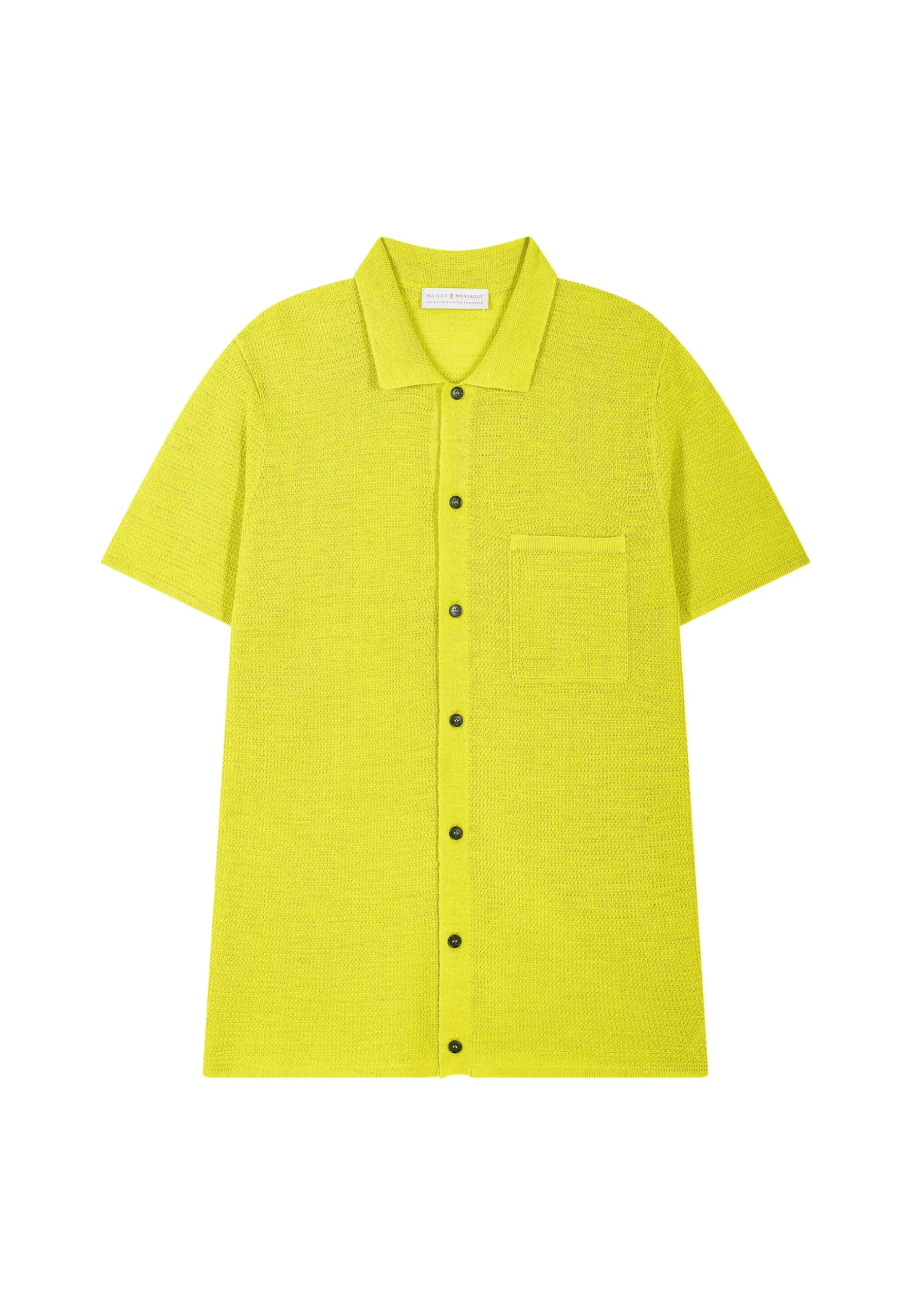 Montagut Chemises-Chemise manches courtes en lin flammé - Icarus 90-Vert anis