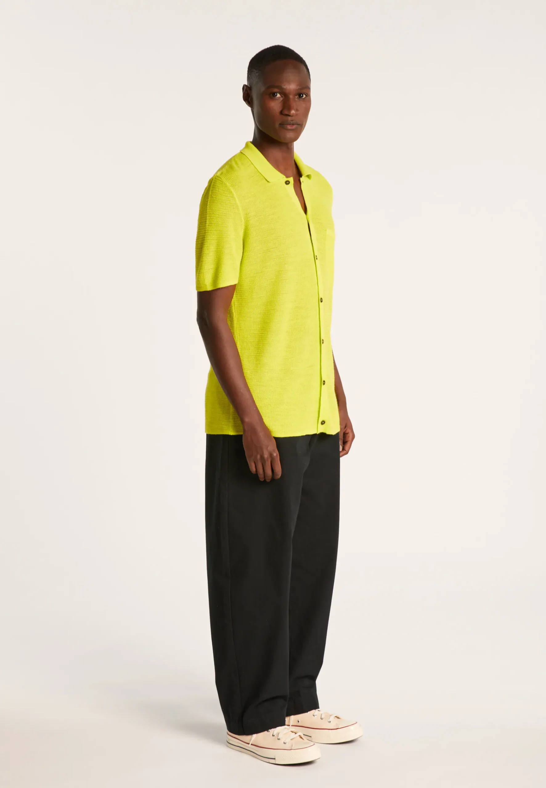 Montagut Chemises-Chemise manches courtes en lin flammé - Icarus 90-Vert anis